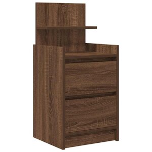 vidaXL Table de chevet avec 2 tiroirs chêne marron 38x34x80 cm