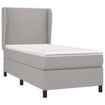 vidaXL Sommier à lattes de lit et matelas Gris clair 90x190 cm Tissu