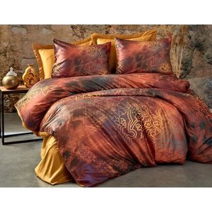 Parure de lit - housse de couette 220 x 240 + 2 taies d'oreiller 60 x 60  100   microsatin - Rouge