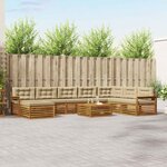 vidaXL Ensemble de canapés d'extérieur 9 Pièces Naturel et Beige