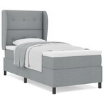 Lit Box Spring vidaXL avec Matelas Gris Clair 90x200 cm Tissu