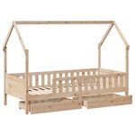 vidaXL Cadre de lit enfants avec tiroirs sans matelas 90x190 cm bois