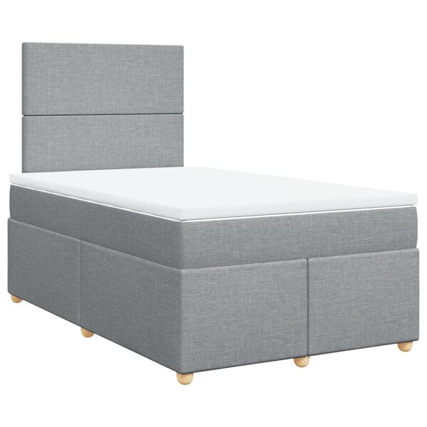 vidaXL Sommier à lattes de lit et matelas gris clair 120x190 cm tissu