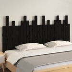vidaXL Tête de lit murale Noir 166x3x80 cm Bois massif de pin