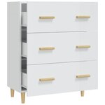 vidaXL Buffet Blanc brillant 70x34x90 cm Bois d'ingénierie