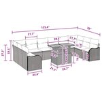 vidaXL Ensemble de jardin 11 pièces avec coussins en poly rotin noir