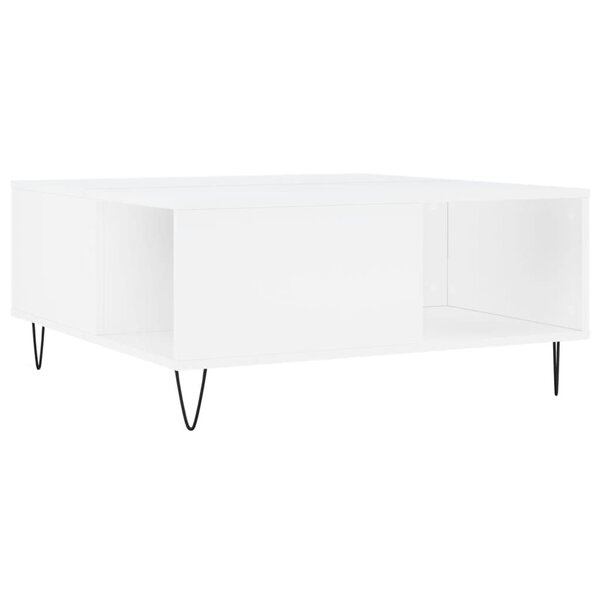 vidaXL Table basse blanc 80x80x36 5 cm bois d'ingénierie
