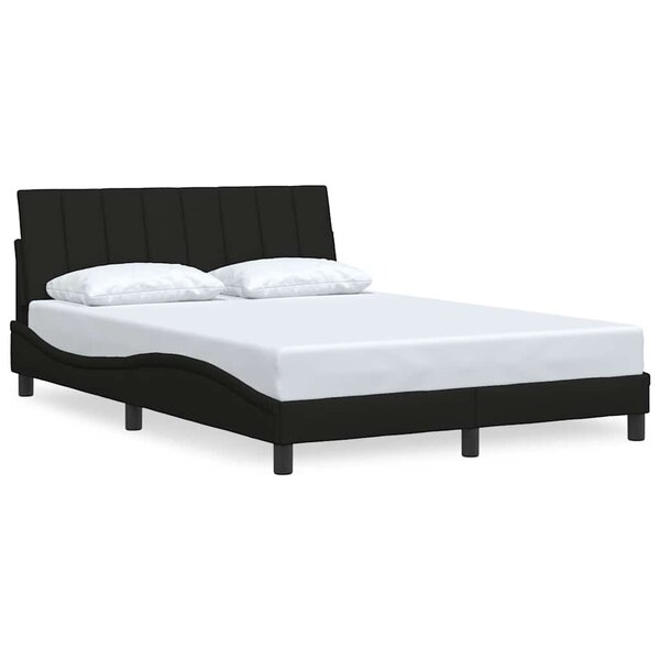 vidaXL Cadre de lit sans matelas Hanko noir 140x200 cm tissu