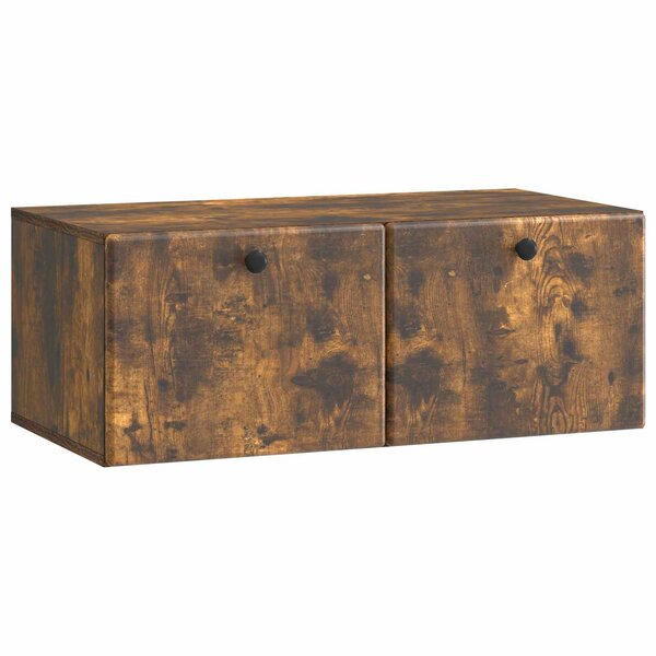 vidaXL Meuble TV mural 78 5 x 41 x 30 cm Chêne fumé Bois d'ingénierie