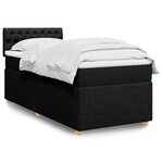 vidaXL Sommier à lattes de lit et matelas Noir 80x200 cm Tissu
