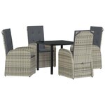 vidaXL Ensemble de salle à manger pour jardin 5 Pièces Gris polyrotin
