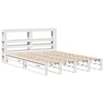 vidaXL Cadre de lit sans matelas blanc 160x200 cm bois de pin massif