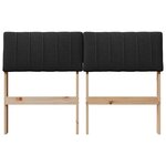 vidaXL Tête de lit capitonnée Noir 120 cm Pin massif