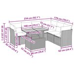 vidaXL Salon de jardin avec coussins 7 Pièces beige résine tressée
