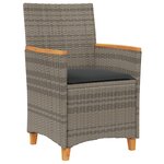 vidaXL Set de 5 Pièces de Salle à Manger de Jardin avec Coussins Gris Poly Rattan
