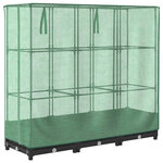 vidaXL Lit surélevé avec housse de serre aspect rotin 120 x 40 x 123 cm