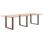 vidaXL Pieds de table à manger en U 3 pièces acier naturel 90 x (72-73) cm