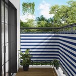 vidaXL Écran de balcon Bleu et Blanc 110 x 1000 cm Tissu Oxford