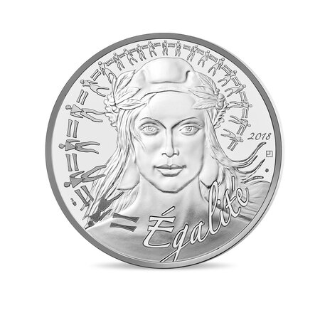Monnaie 20€ argent marianne égalité 2018