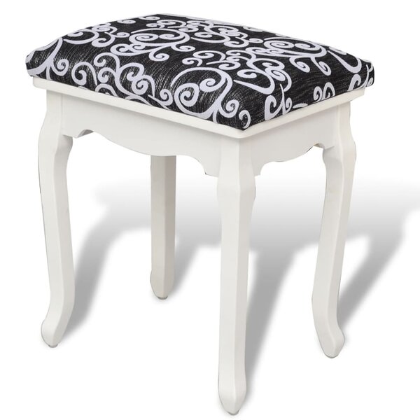 vidaXL Tabouret de coiffeuse Noir Tissu