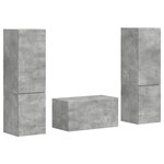 vidaXL Ensemble meuble TV 5 Pièces Gris béton Bois d'ingénierie