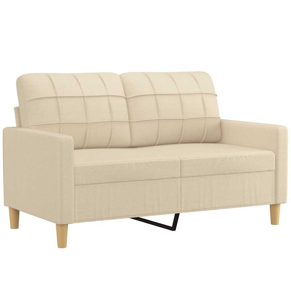 vidaXL Canapé à 2 places Crème 120 cm Tissu