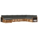 vidaXL Ensemble de canapés d'extérieur 8 Pièces Naturel et Anthracite