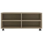 vidaXL Meuble TV avec roulettes Chêne sonoma Bois d'ingénierie