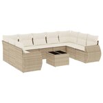 vidaXL Salon de jardin avec coussins 10 Pièces beige résine tressée