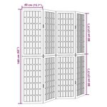 vidaXL Cloison de séparation 4 panneaux noir bois de paulownia massif