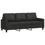 vidaXL Ensemble de canapés 4 Pièces avec coussins Noir Tissu