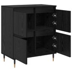 vidaXL Armoire de rangement 3 Pièces Chêne noir 60 x 35 x 70 cm