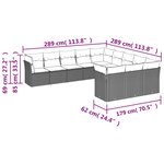 vidaXL Salon de jardin 11 Pièces avec coussins beige résine tressée