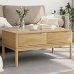 vidaXL Table basse FLORO cire marron 99x55 5x45 cm bois massif de pin