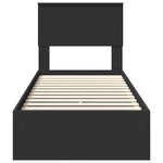 vidaXL Lit de Rangement avec tiroir Noir 75 x 190 cm Bois d'ingénierie