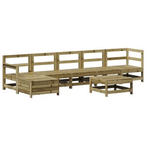 vidaXL Salon de jardin 7 Pièces bois de pin imprégné