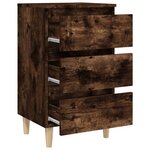 vidaXL Tables de chevet et pieds en bois 2 Pièces Chêne fumé 40x35x69 cm