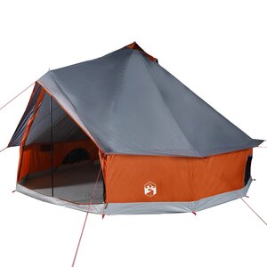 vidaXL Tente familiale tipi 10 personnes gris et orange imperméable
