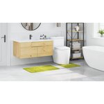 vidaXL Tapis de bain 2 Pièces Vert clair 50 x 50 cm Polypropylène