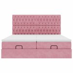 vidaXL Cadre de lit ottoman avec matelas rose 160x200 cm velours