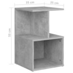 vidaXL Tables de chevet 2 Pièces gris béton 35x35x55 cm bois d'ingénierie
