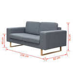 vidaXL Canapé à 2 places tissu gris clair