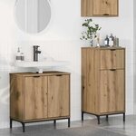 vidaXL Ensemble de mobilier de salle de bain 2 Pièces chêne artisanal