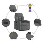 vidaXL Fauteuil de massage inclinable Gris foncé Tissu