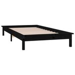 vidaXL Cadre de lit à LED sans matelas noir 90x200 cm bois massif