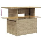 vidaXL Table de jardin beige 100x55x73cm résine tressée et bois acacia