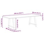 vidaXL Table à manger marron clair bois de chêne massif rectangulaire