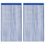 vidaXL Rideau en fils 2 Pièces 100 x 250 cm Bleu