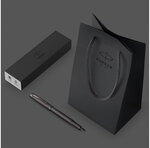 Stylo plume Parker IM Monochrome  Gris acier  plume moyenne  encre bleue  Coffret cadeau