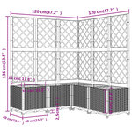 vidaXL Jardinière avec treillis gris clair 120x120x136cm polypropylène